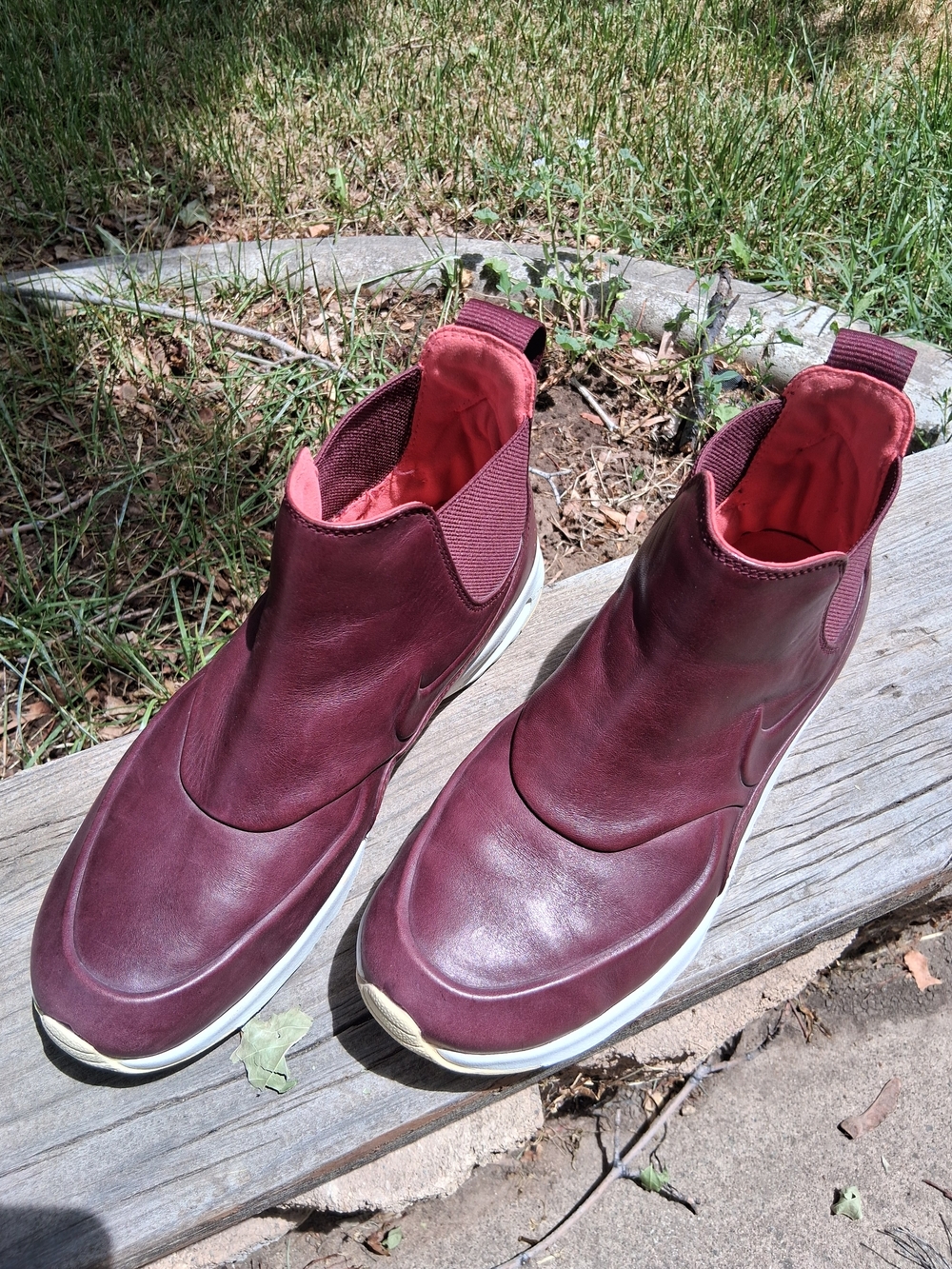 Nike Air Max Thea Mid Night Maroon Burgundy Leather Sneaker Boots 859550-600